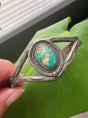 Vintage Turquoise Cuff Signed